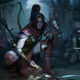 A rogue rests next to a skelleton.